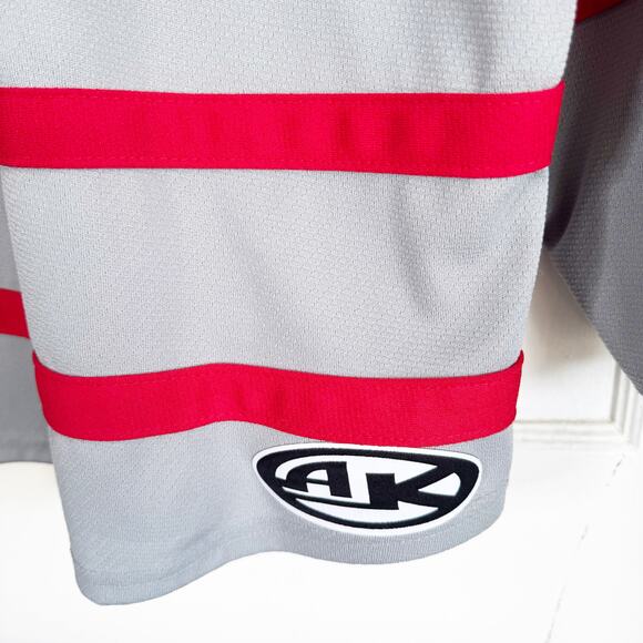 University of Miami Ohio OH Redhawks Hockey Jersey Gray Red NCHC Adult Small S - Picture 15 of 16